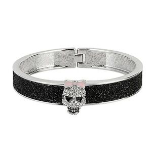Vintage Betsy Johnson princess skull glitter bangle